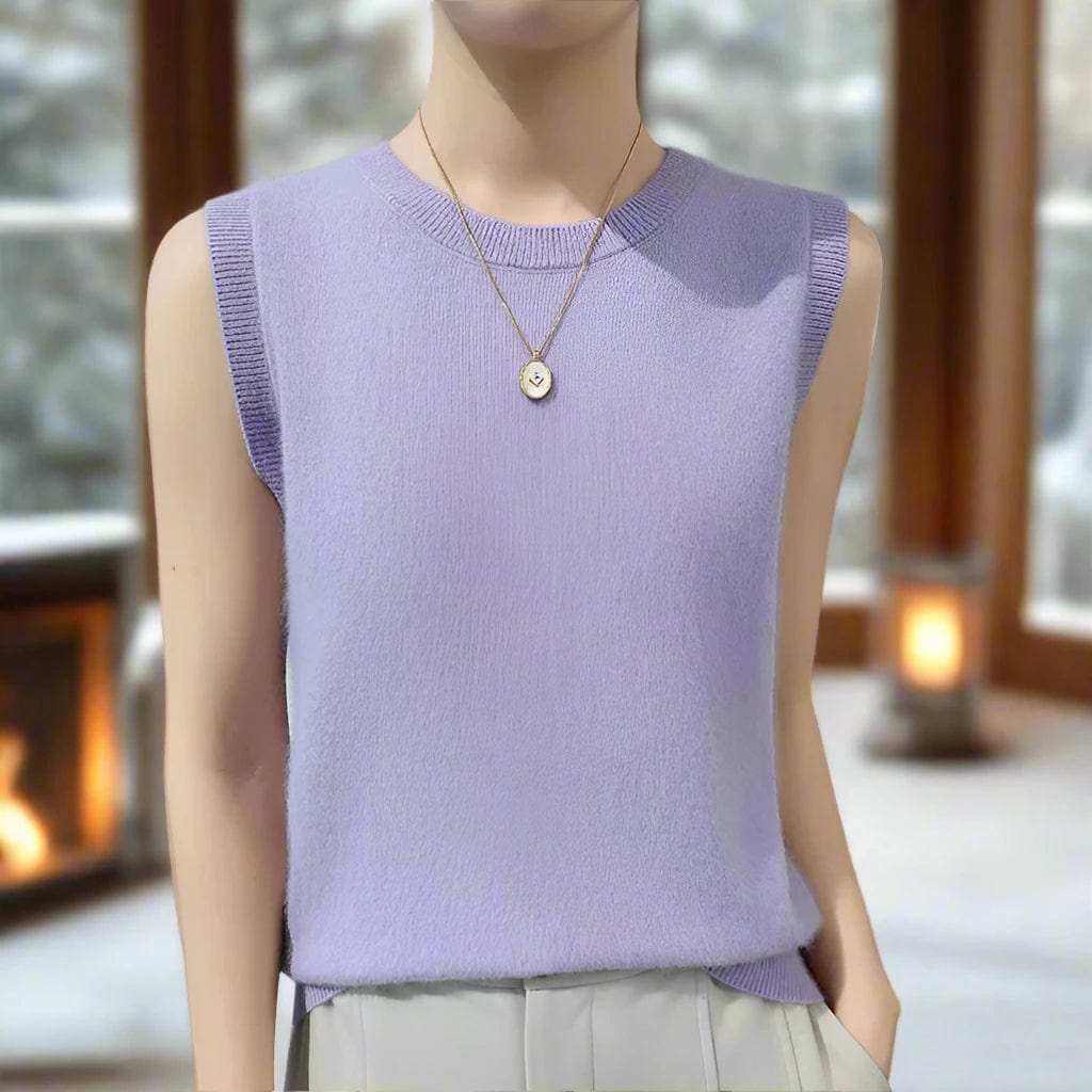 SPS - Round Neck Cashmere Sleeveless Pullover