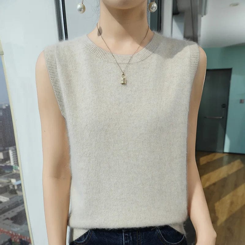 SPS - Round Neck Cashmere Sleeveless Pullover