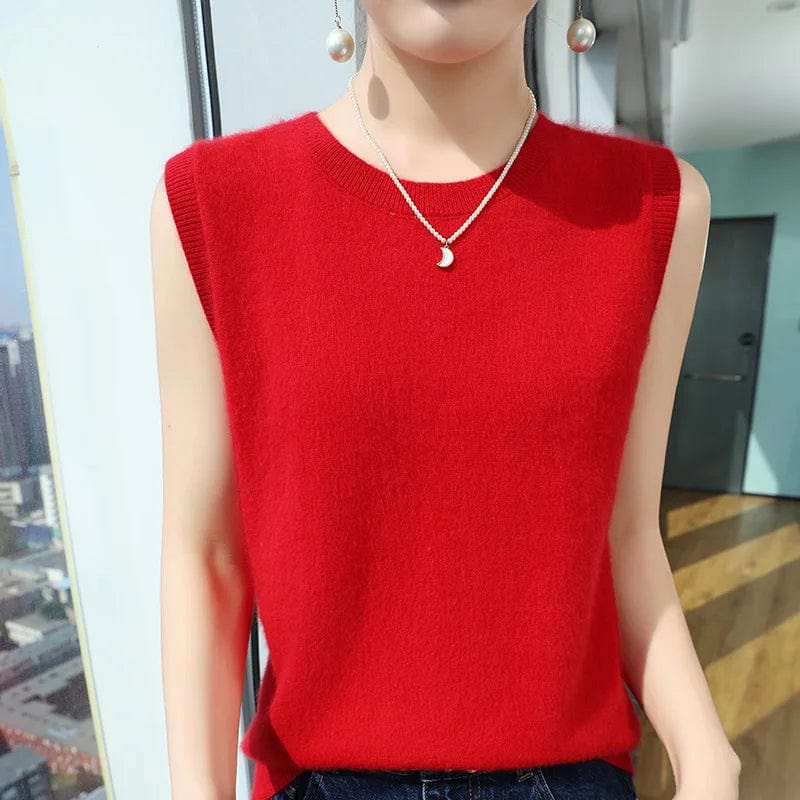 SPS - Round Neck Cashmere Sleeveless Pullover