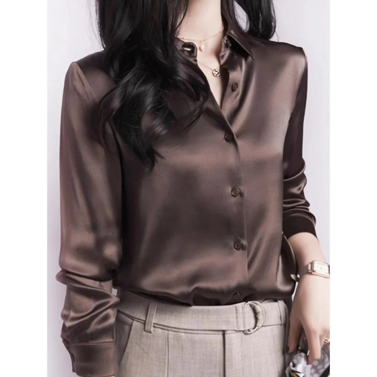 SPS - satin long-sleeved shirt