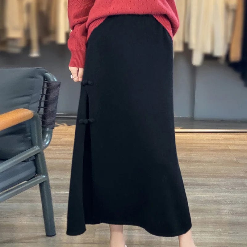 SPS - 100% Wool High-Waist Skirt