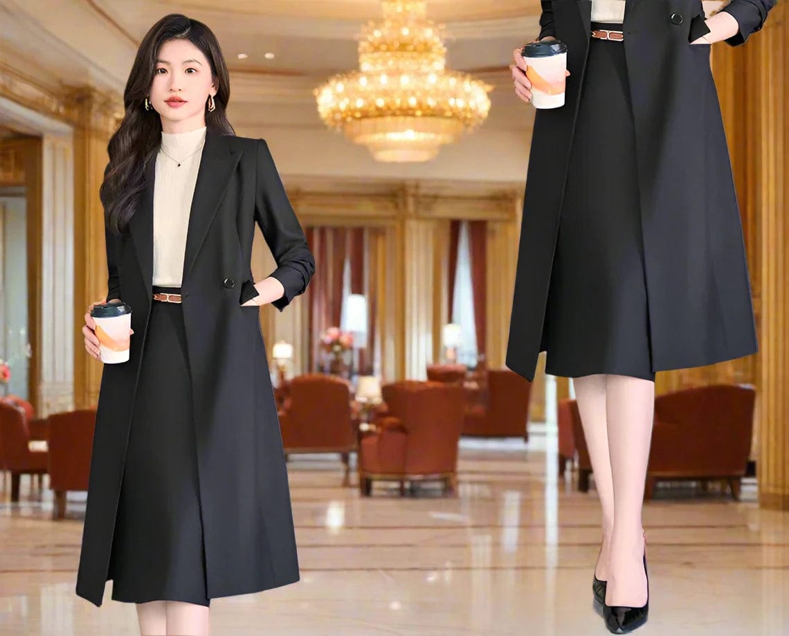 SPS - Women's Elegant Blazer Skirt Suit