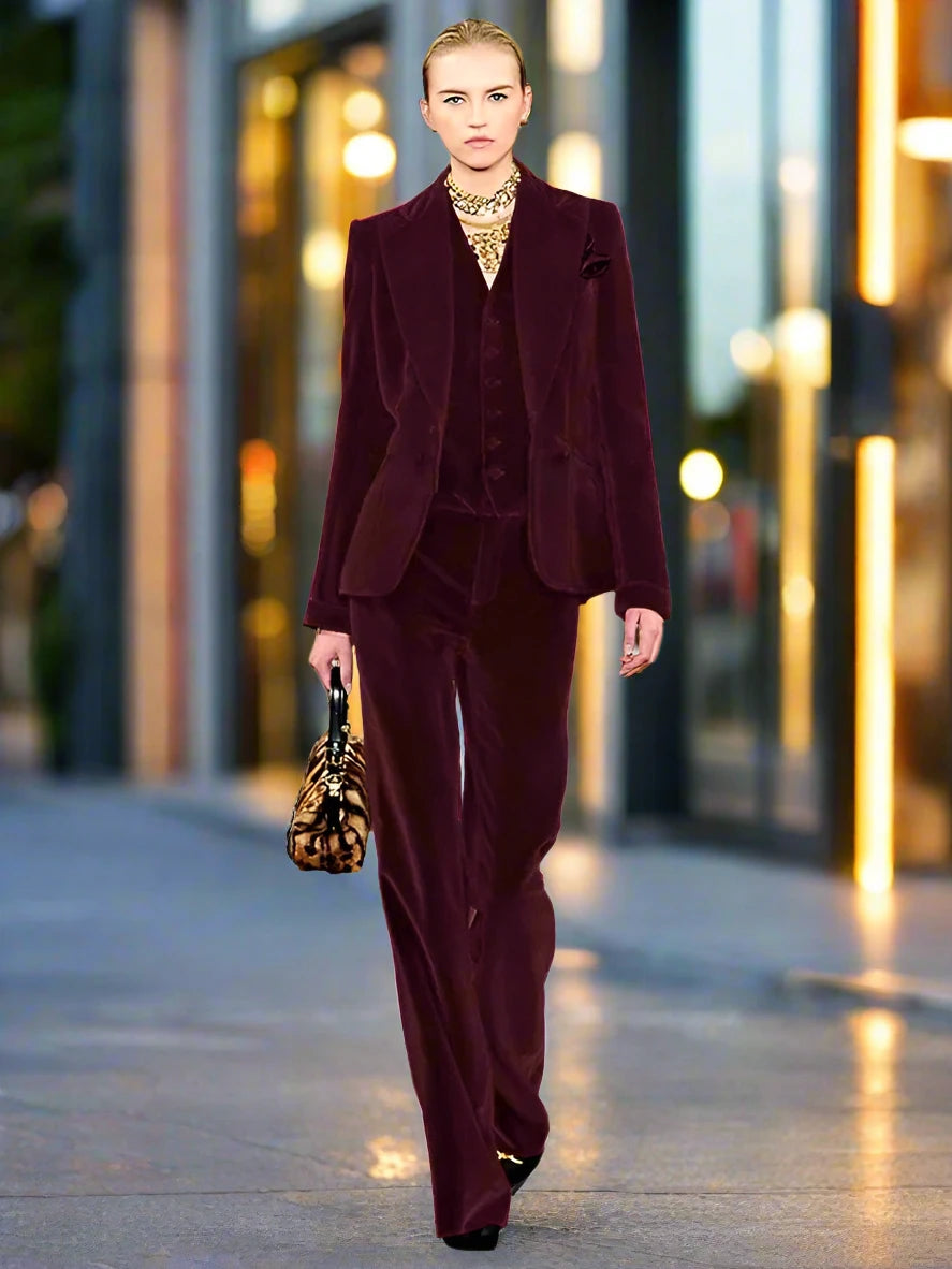 SPS - Velvet Women's 3-Piece Suit Set