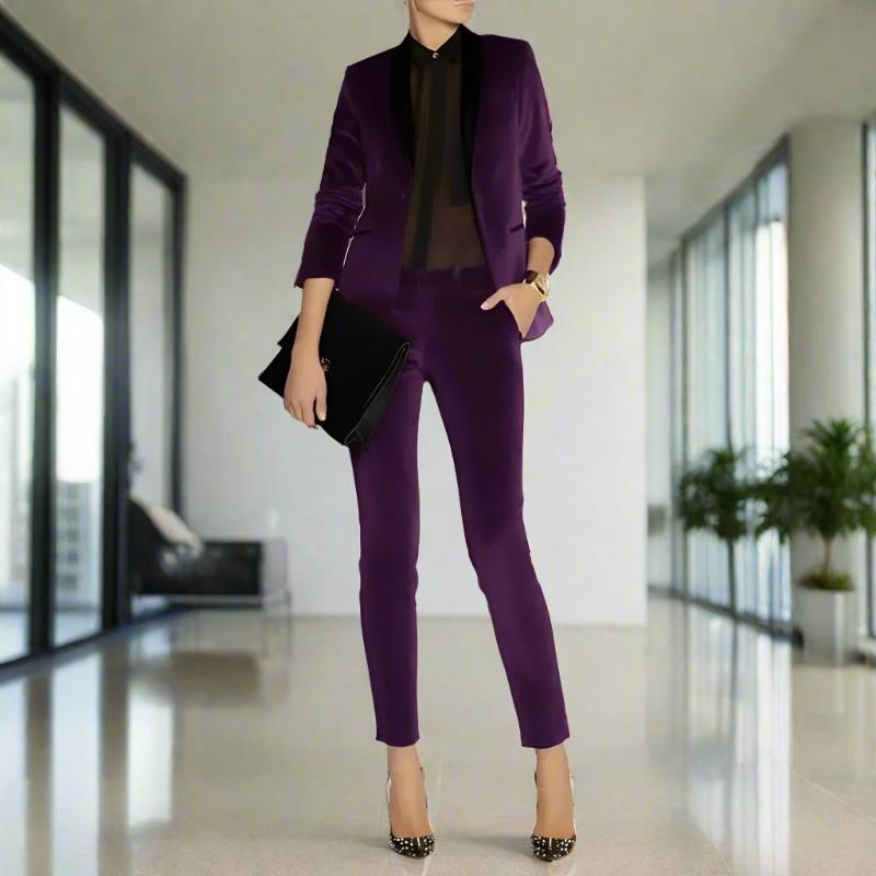 SPS - Velvet Slim Fit Pantsuit for Women