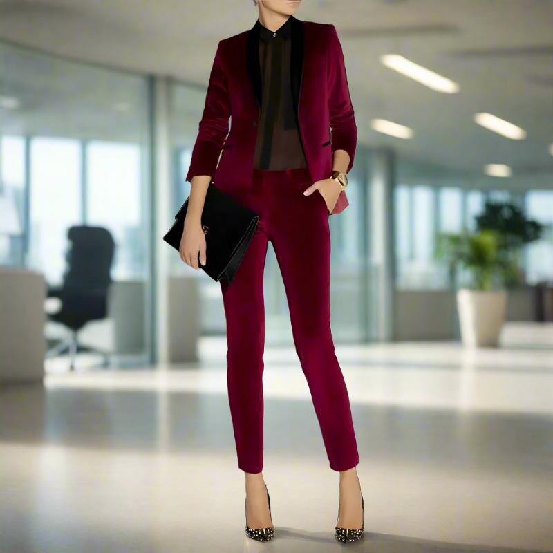 SPS - Velvet Slim Fit Pantsuit for Women