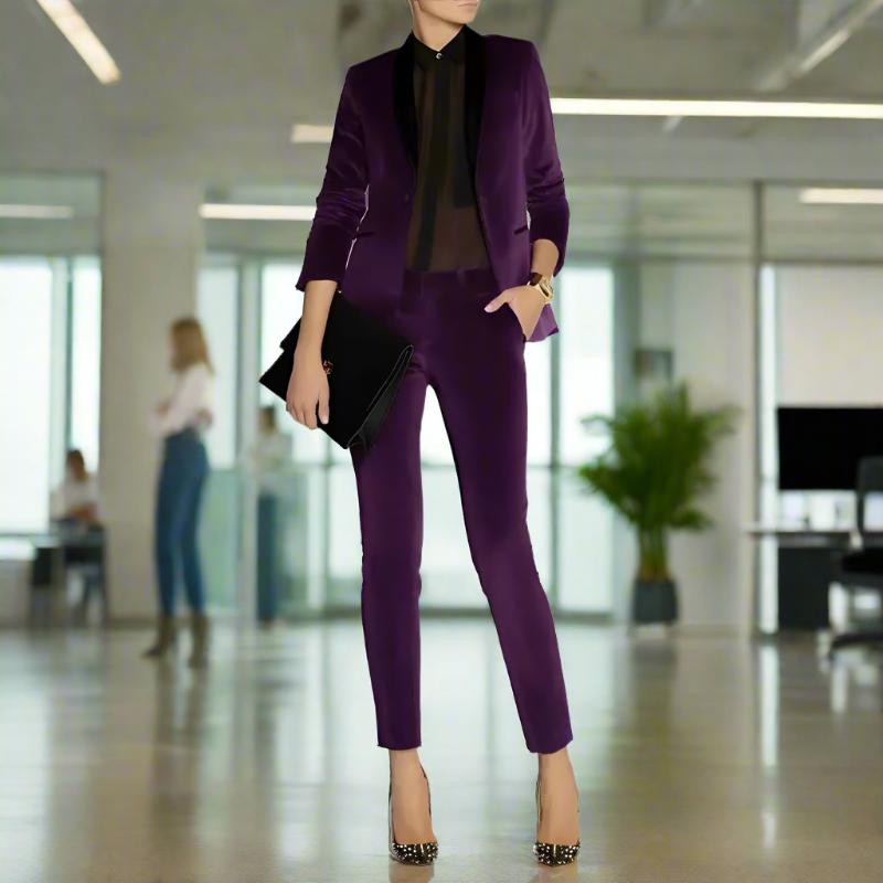 SPS - Velvet Slim Fit Pantsuit for Women