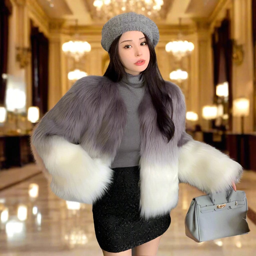 SPS - Gradual Color Faux Fur Coat