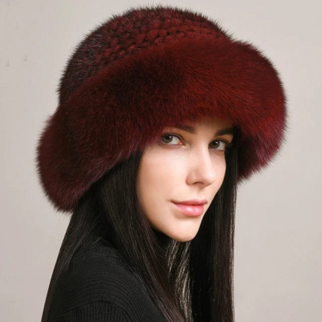 SPS - Genuine Mink Fur Knit Hat