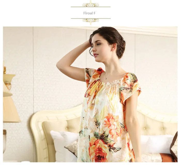 SPS - Pure Silk Floral Nightgown