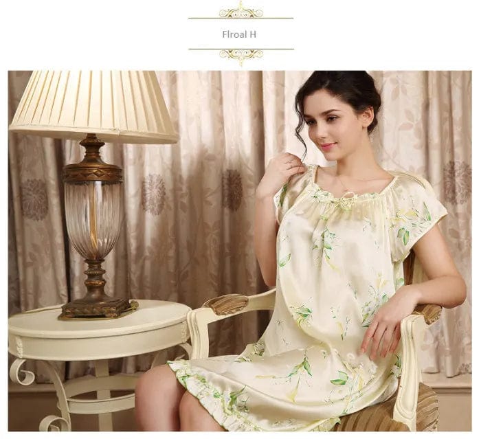 SPS - Pure Silk Floral Nightgown