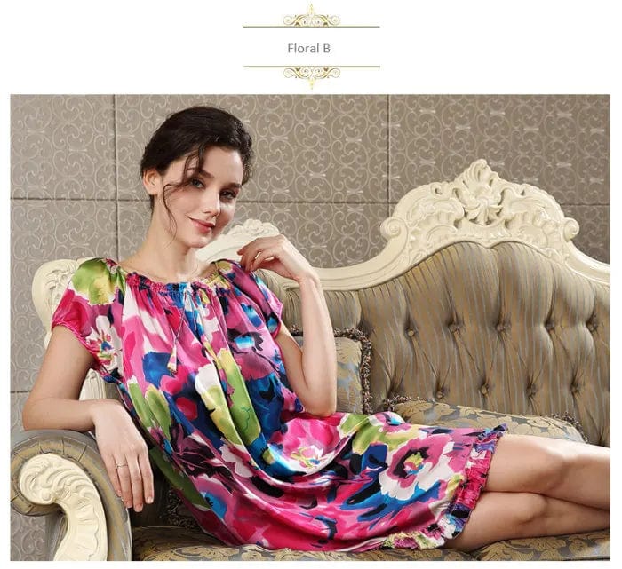 SPS - Pure Silk Floral Nightgown