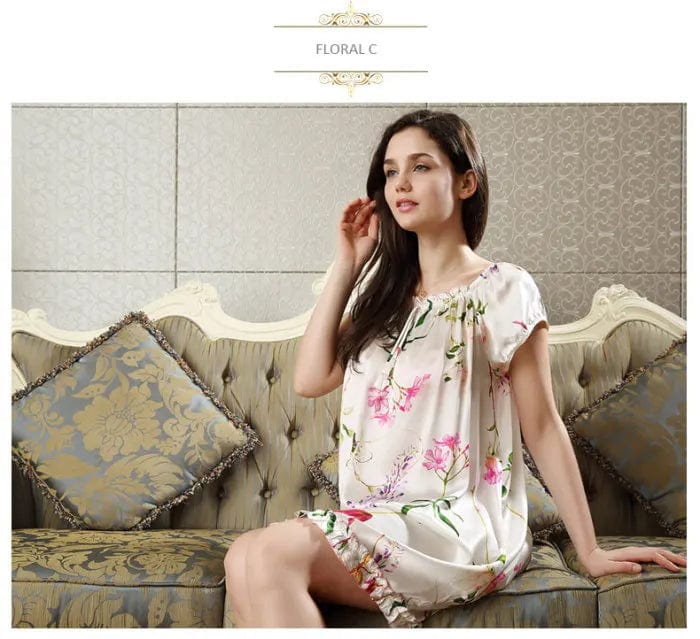 SPS - Pure Silk Floral Nightgown