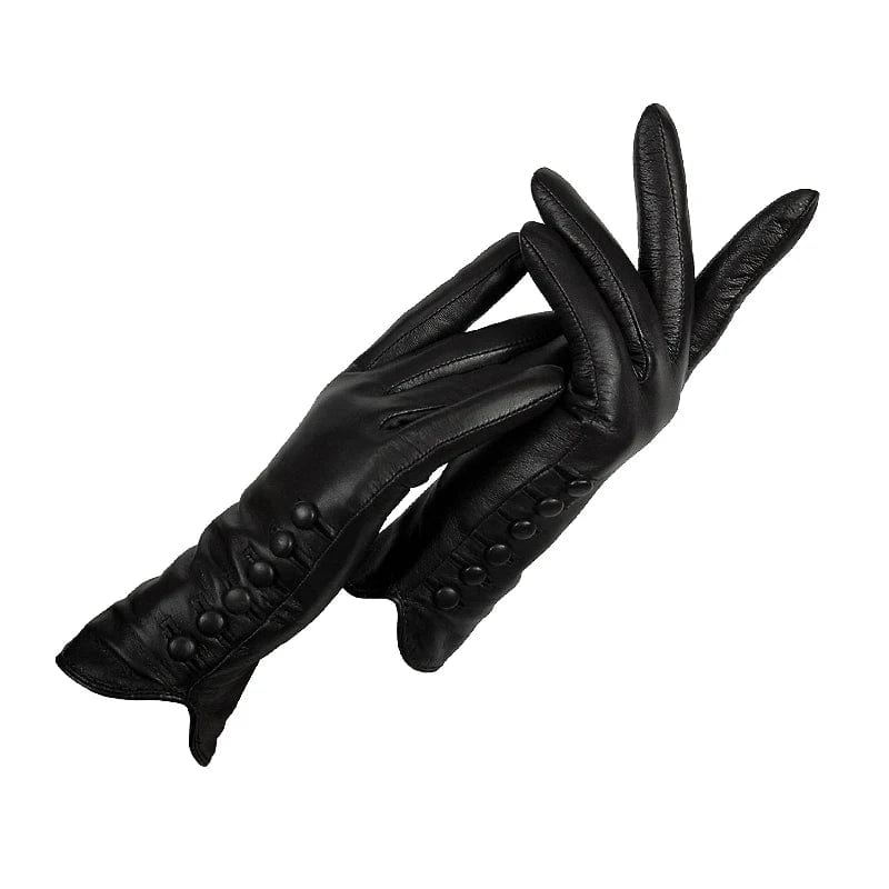 SPS - Elegant Women's 6-Buckle Leather Gloves