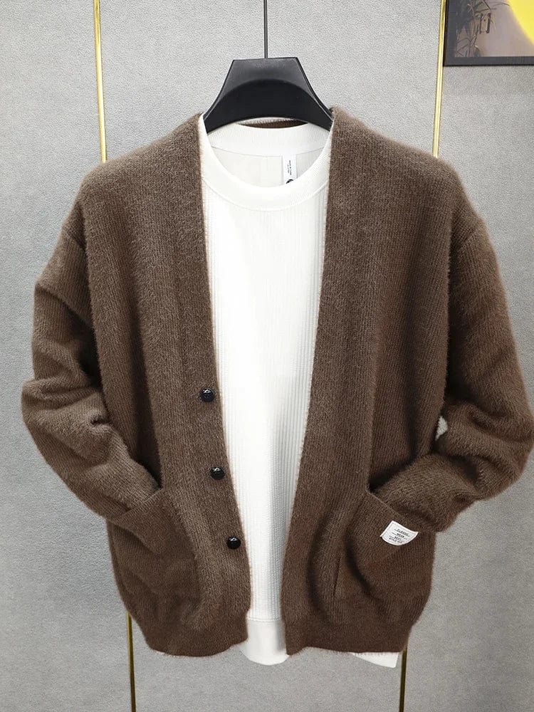 SPS - Men's Mink Cashmere V-Neck Cardigan