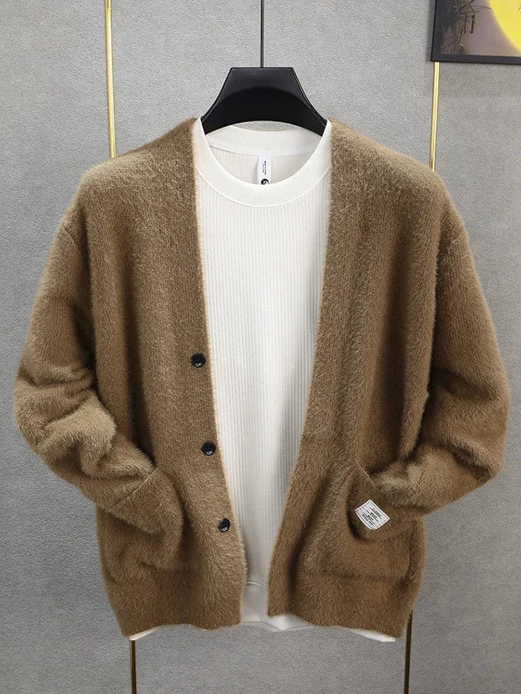 SPS - Men's Mink Cashmere V-Neck Cardigan