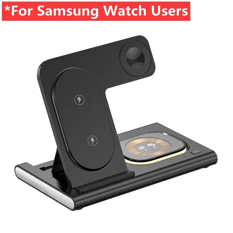 SPS - 30W 3 in 1 LED Foldable Wireless Charger Stand For Samsung S24 S23 S22 Watch 6 5 4 Active 1 2 Galaxy Buds Fast Charging Station