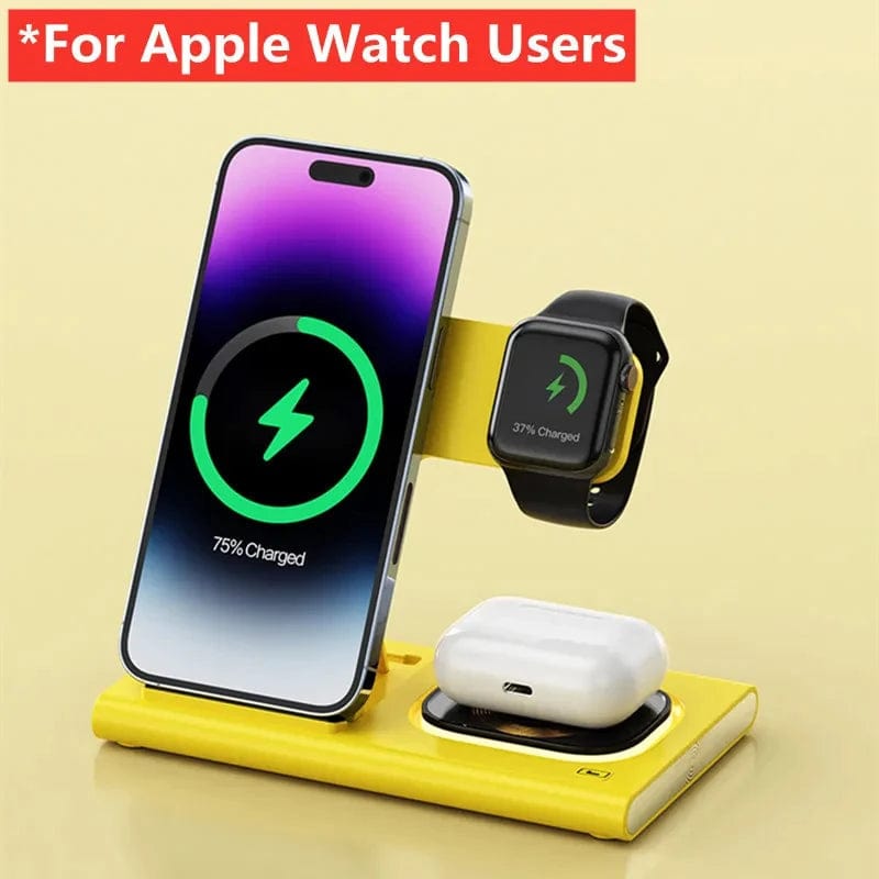 SPS - 30W 3 in 1 LED Foldable Wireless Charger Stand For Samsung S24 S23 S22 Watch 6 5 4 Active 1 2 Galaxy Buds Fast Charging Station