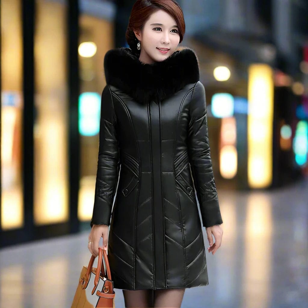 SPS - Warm Hooded Leather Coat