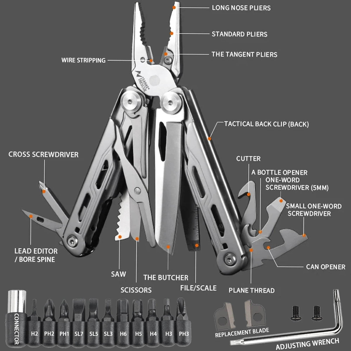 SPS - 30-in-1 Camping Multitool