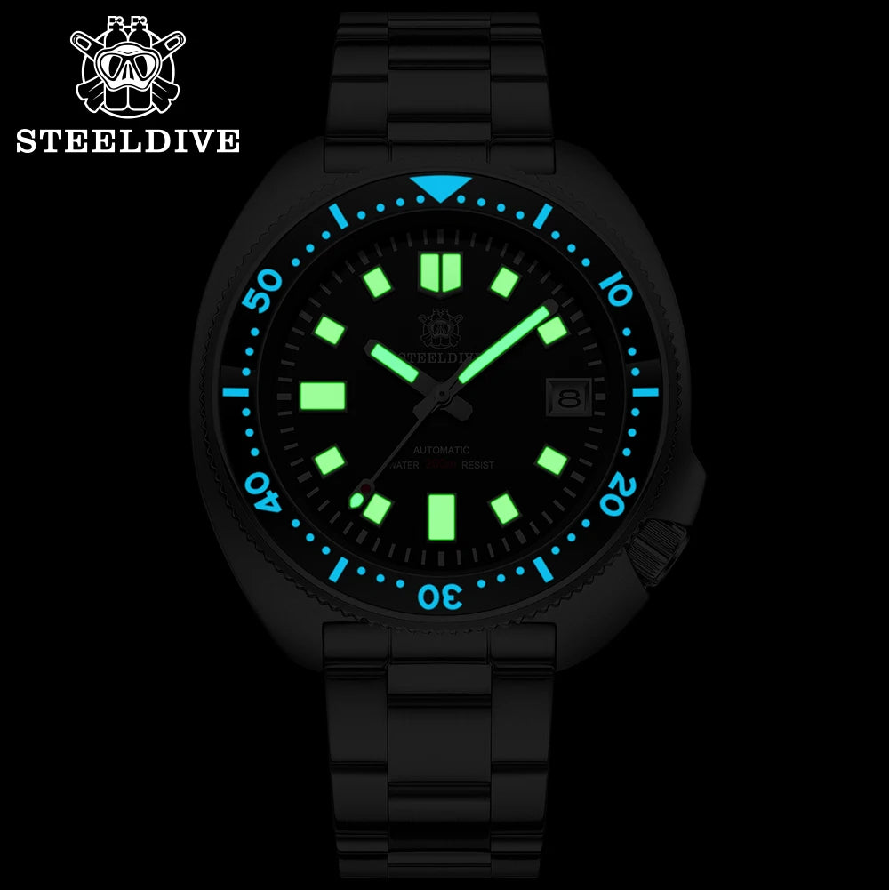 Steeldive SD1974 NH35 200M Turtle Diver Watch
