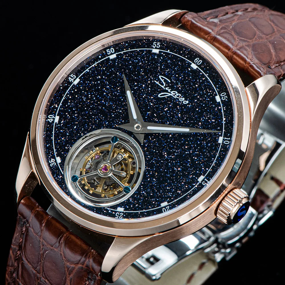 Sugess ST8230 Blue Stone Tourbillon Men’s Watch – Sapphire Mechanical Luxury Smash Price Shop Men's Watch