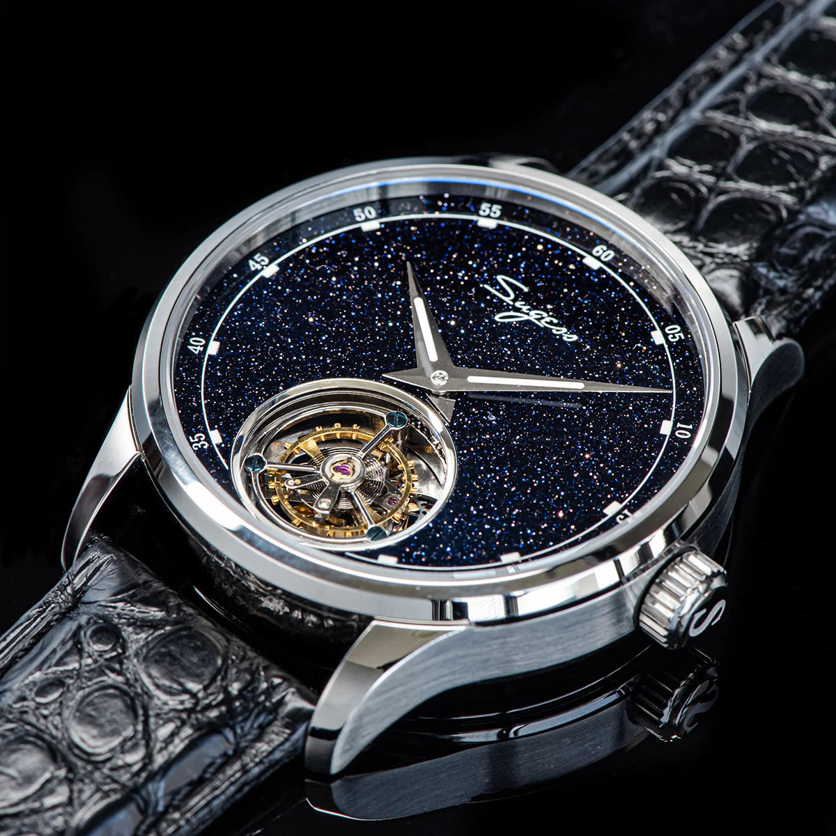 Sugess ST8230 Blue Stone Tourbillon Men’s Watch – Sapphire Mechanical Luxury Smash Price Shop Men's Watch
