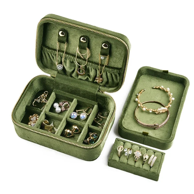 TAIMY Double Layer Velvet Jewelry Organizer Box – product image 1