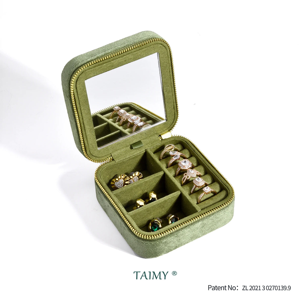 TAIMY Vintage Velvet Travel Jewelry Organizer Box – product image 4