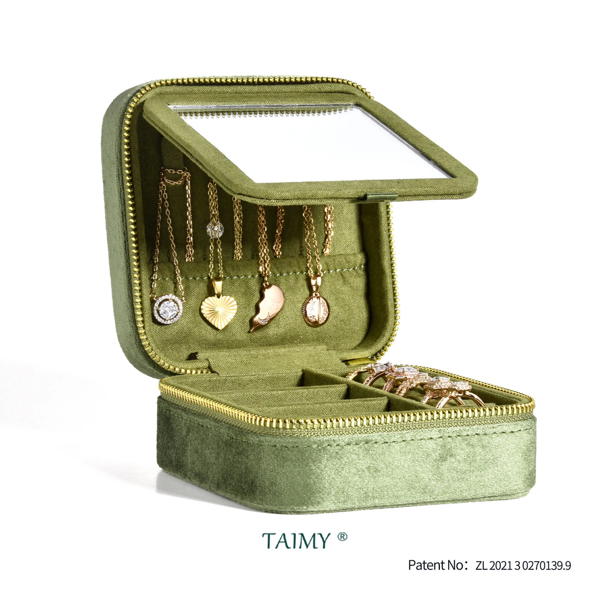 TAIMY Vintage Velvet Travel Jewelry Organizer Box – product image 5