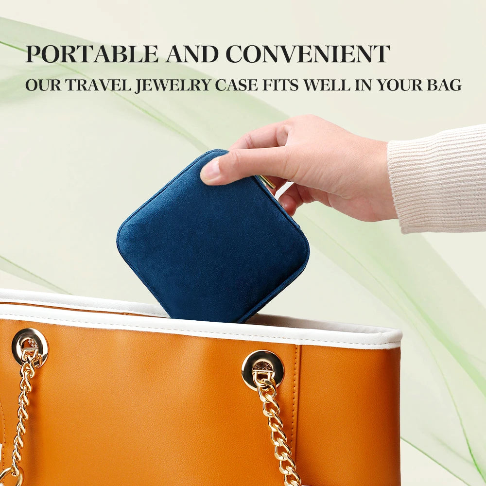 TAIMY Vintage Velvet Travel Jewelry Organizer Box – product image 6
