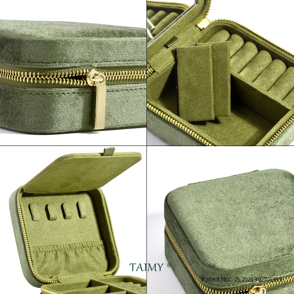 TAIMY Vintage Velvet Travel Jewelry Organizer Box – product image 7