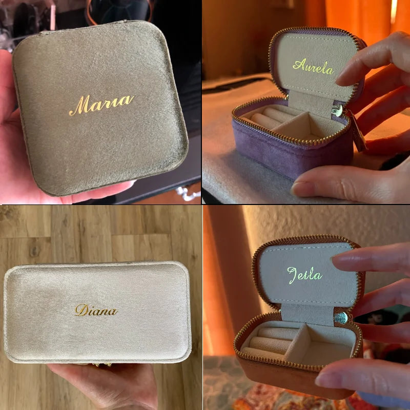TAIMY Vintage Velvet Travel Jewelry Organizer Box – product image 9