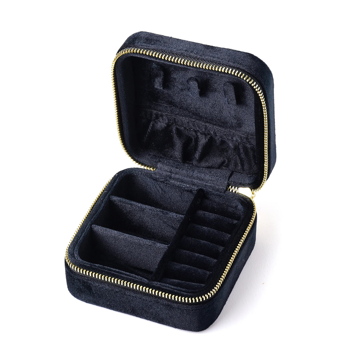 TAIMY Vintage Velvet Travel Jewelry Organizer Box in Black(No mirror) / M – product image 16