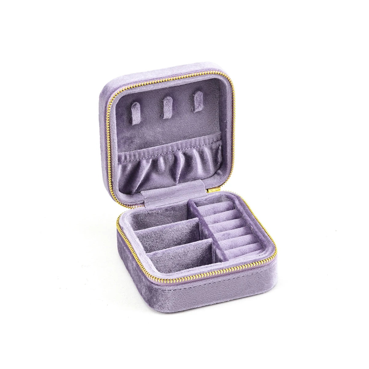 TAIMY Vintage Velvet Travel Jewelry Organizer Box in Purple(No mirror) / M – product image 20