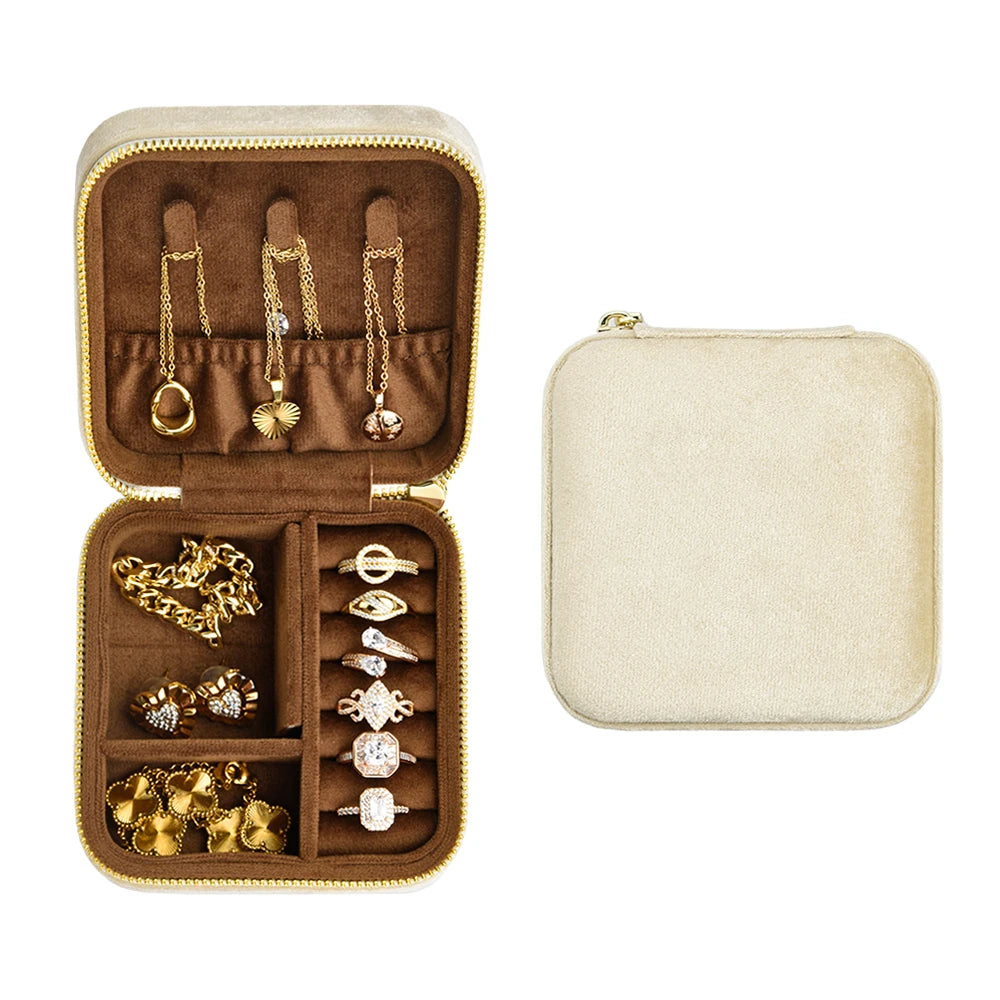 TAIMY Vintage Velvet Travel Jewelry Organizer Box – product image 27