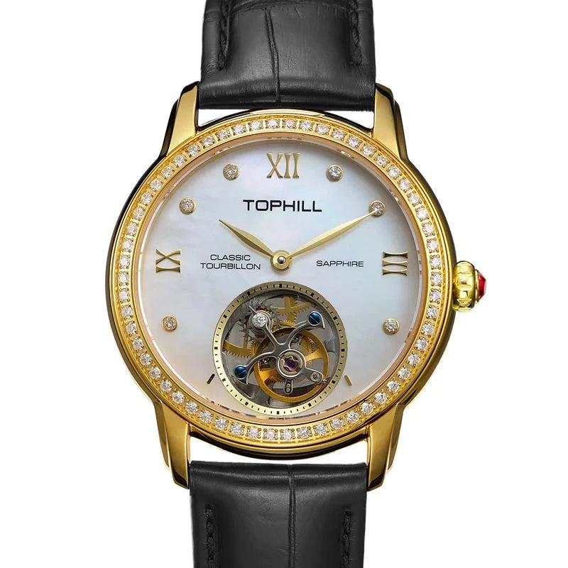 TOPHILL TU003L Women Automatic Tourbillon Watch – Diamond Sapphire Luxury Smash Price Shop Women's Watch