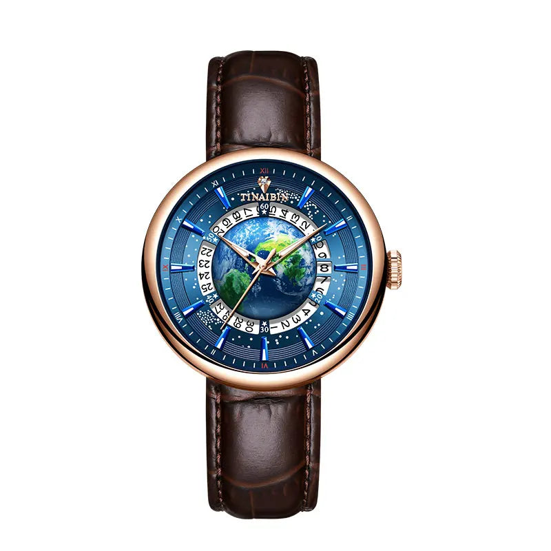 Tourbillon Earth Men’s Watch – HY6627, Luminous & Automatic