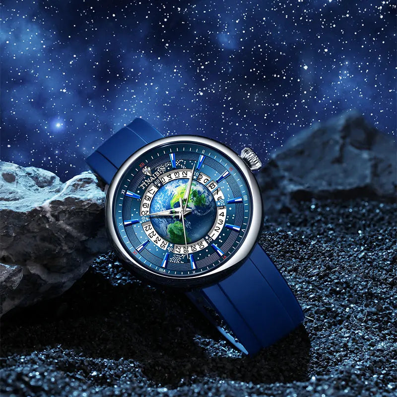 Tourbillon Earth Men’s Watch – HY6627, Luminous & Automatic