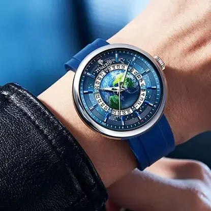 Tourbillon Earth Men’s Watch – HY6627, Luminous & Automatic