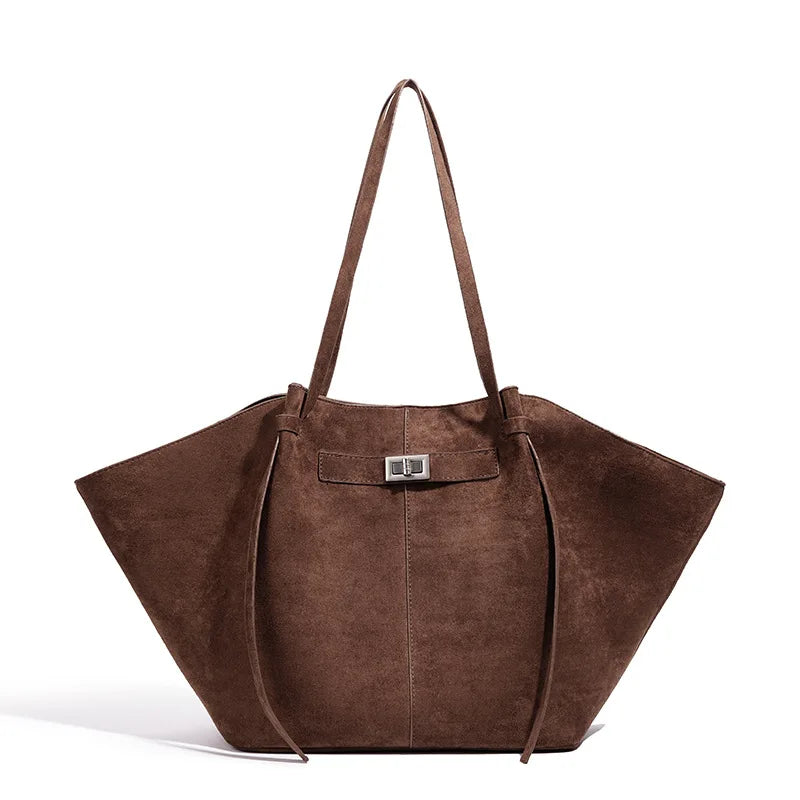 Trapeze Shoulder Tote with Metal Lock Smash Price Shop