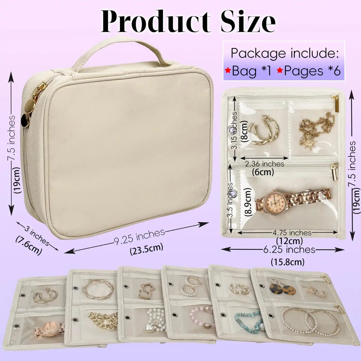 Travel Jewelry Organizer Binder Case – product image 8