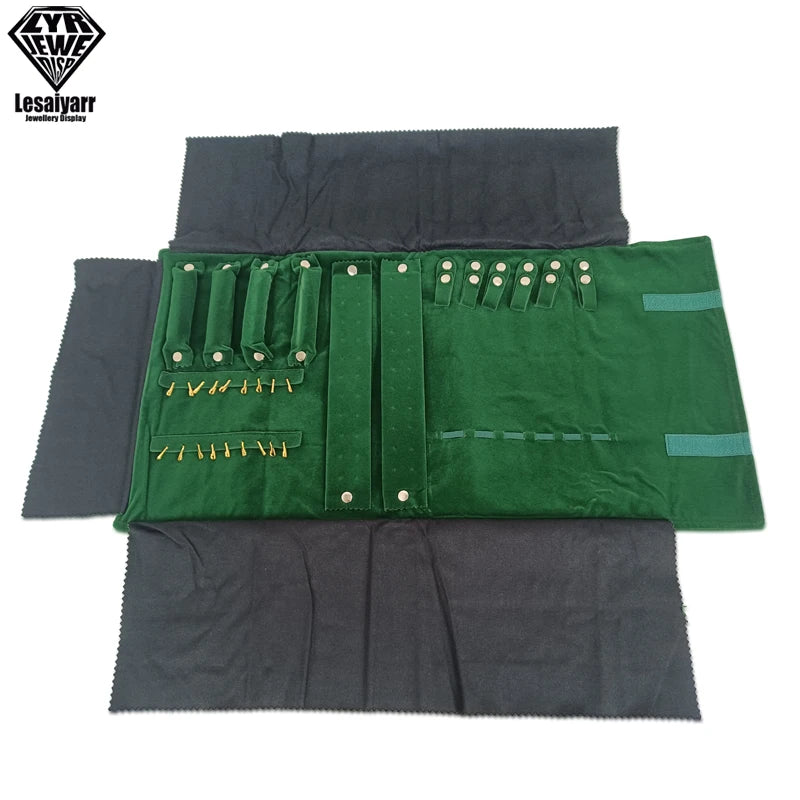 Travel Jewelry Organizer Portable Velvet Ring Earrings Pendant Necklace Holder Bracelet Carrying Storage Bag Foldable Roll Pouch Smash Price Shop