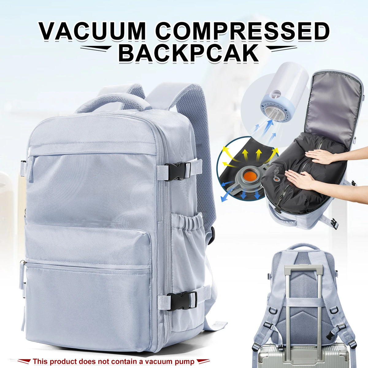 Vacuum Compression Laptop Travel Backpack – product image 6