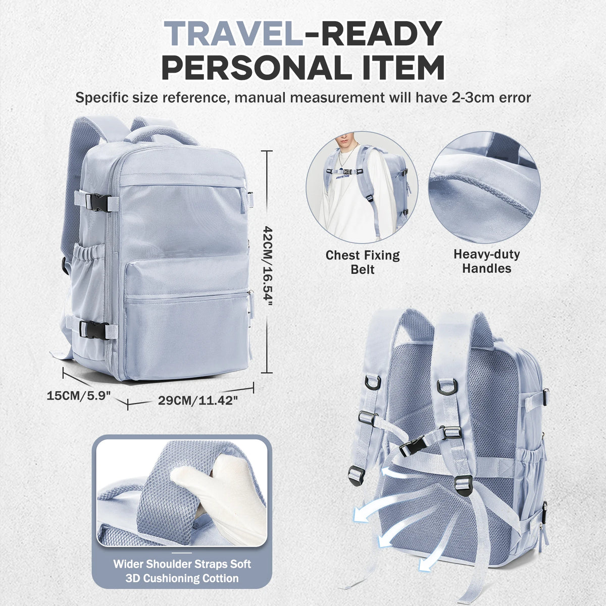 Vacuum Compression Laptop Travel Backpack – product image 7