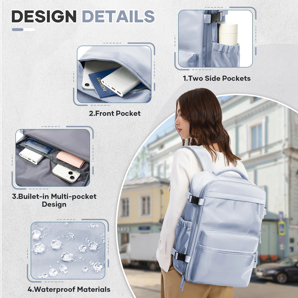 Vacuum Compression Laptop Travel Backpack – product image 9