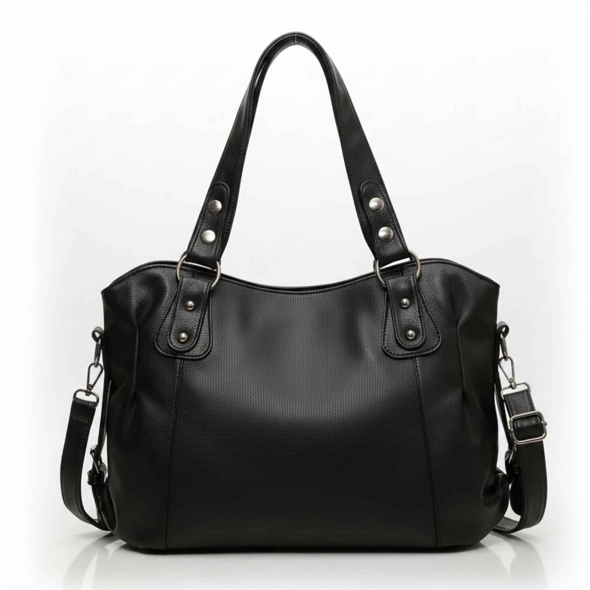 Vanderwah Large Soft PU Leather Laptop Tote in Black – product image 5