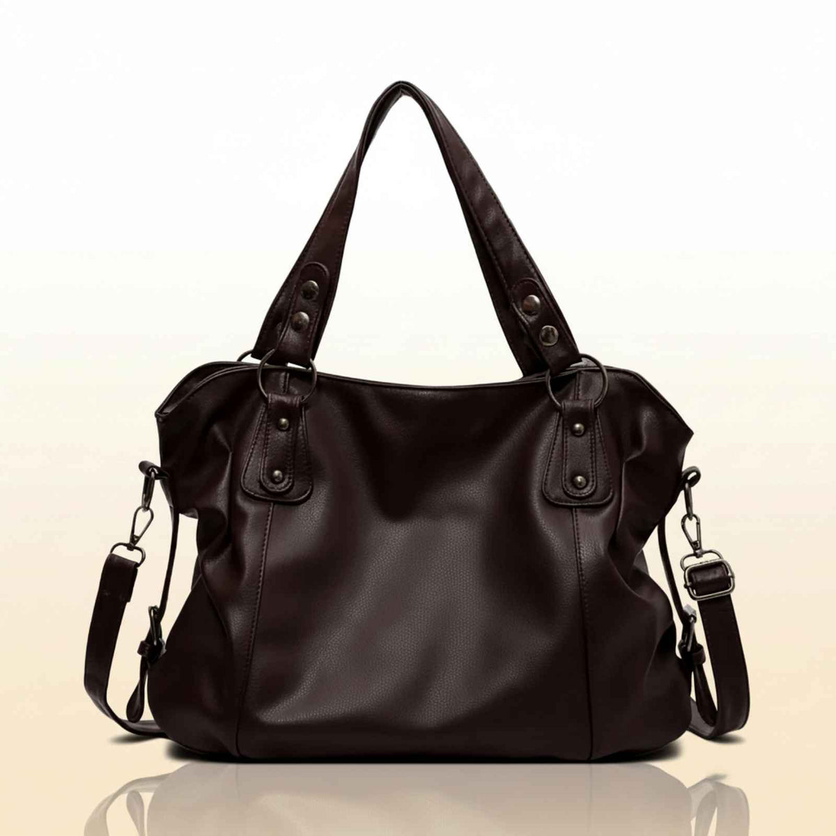 Vanderwah Large Soft PU Leather Laptop Tote in Coffee – product image 7