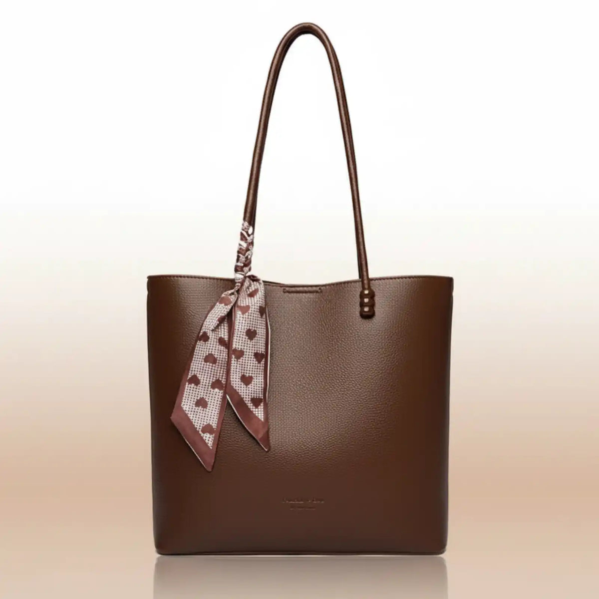 VANDERWAH Pebbled Vegan Leather Work Tote in Brown – product image 5