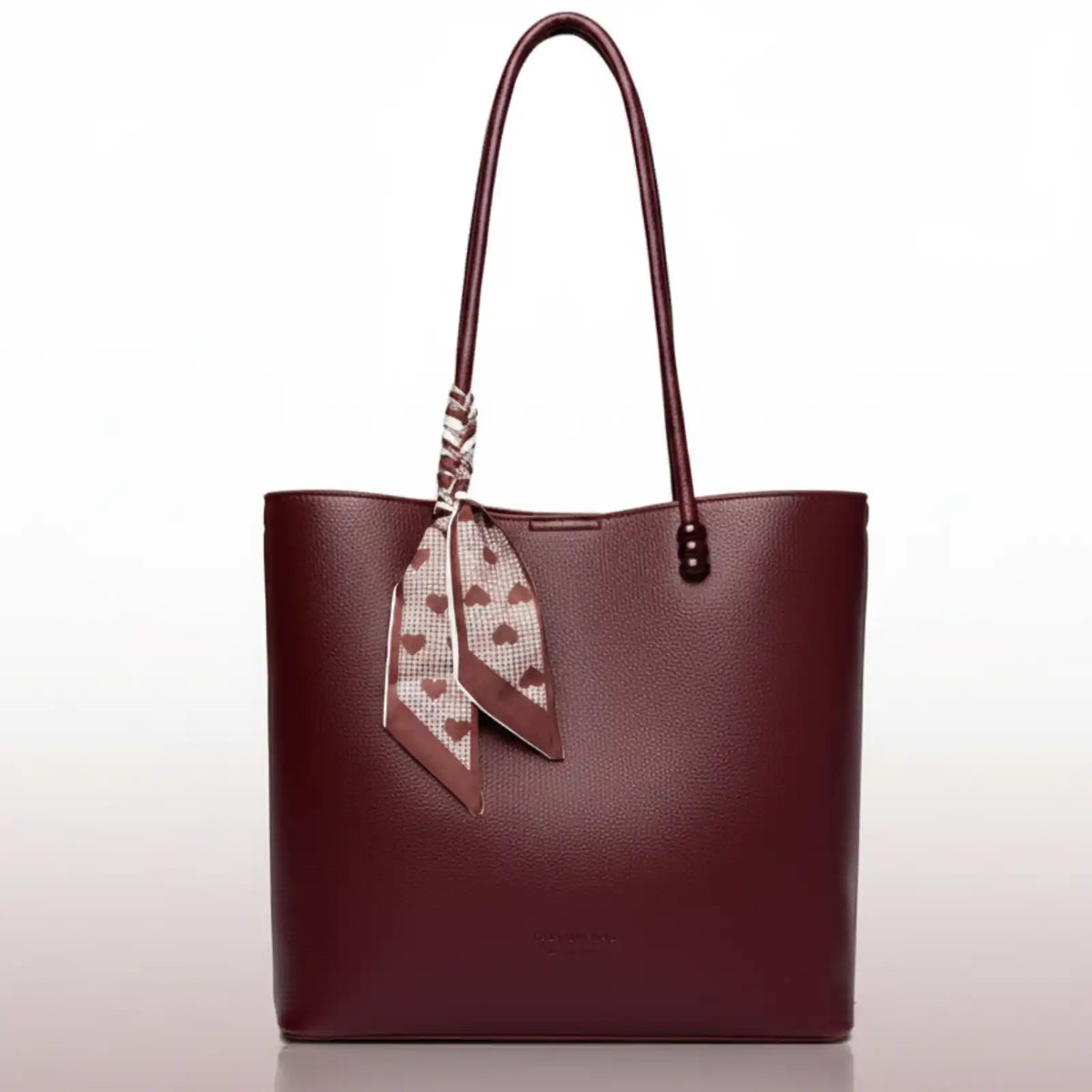 VANDERWAH Pebbled Vegan Leather Work Tote in Burgundy – product image 8