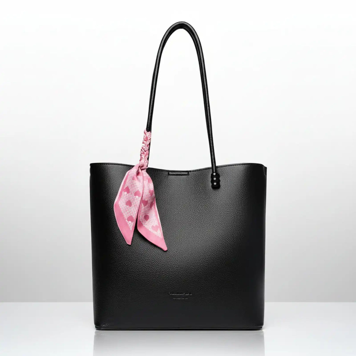 VANDERWAH Pebbled Vegan Leather Work Tote in Black – product image 9